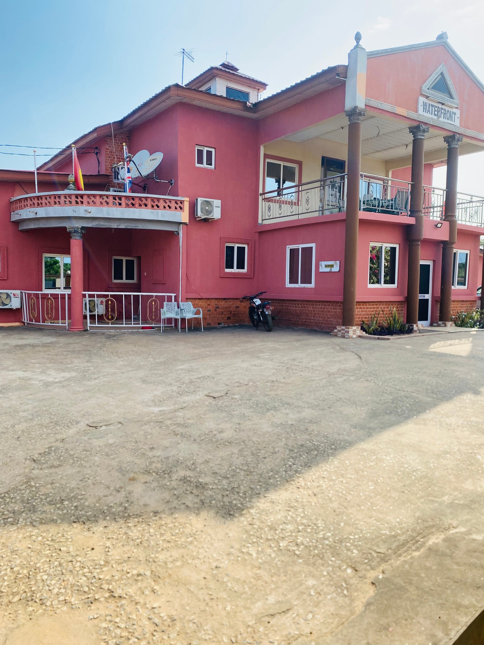 Resort driveway and parking area